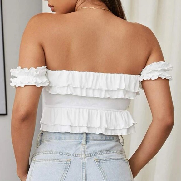 Shoulder Layered Ruffle Top - Picture 2 of 3